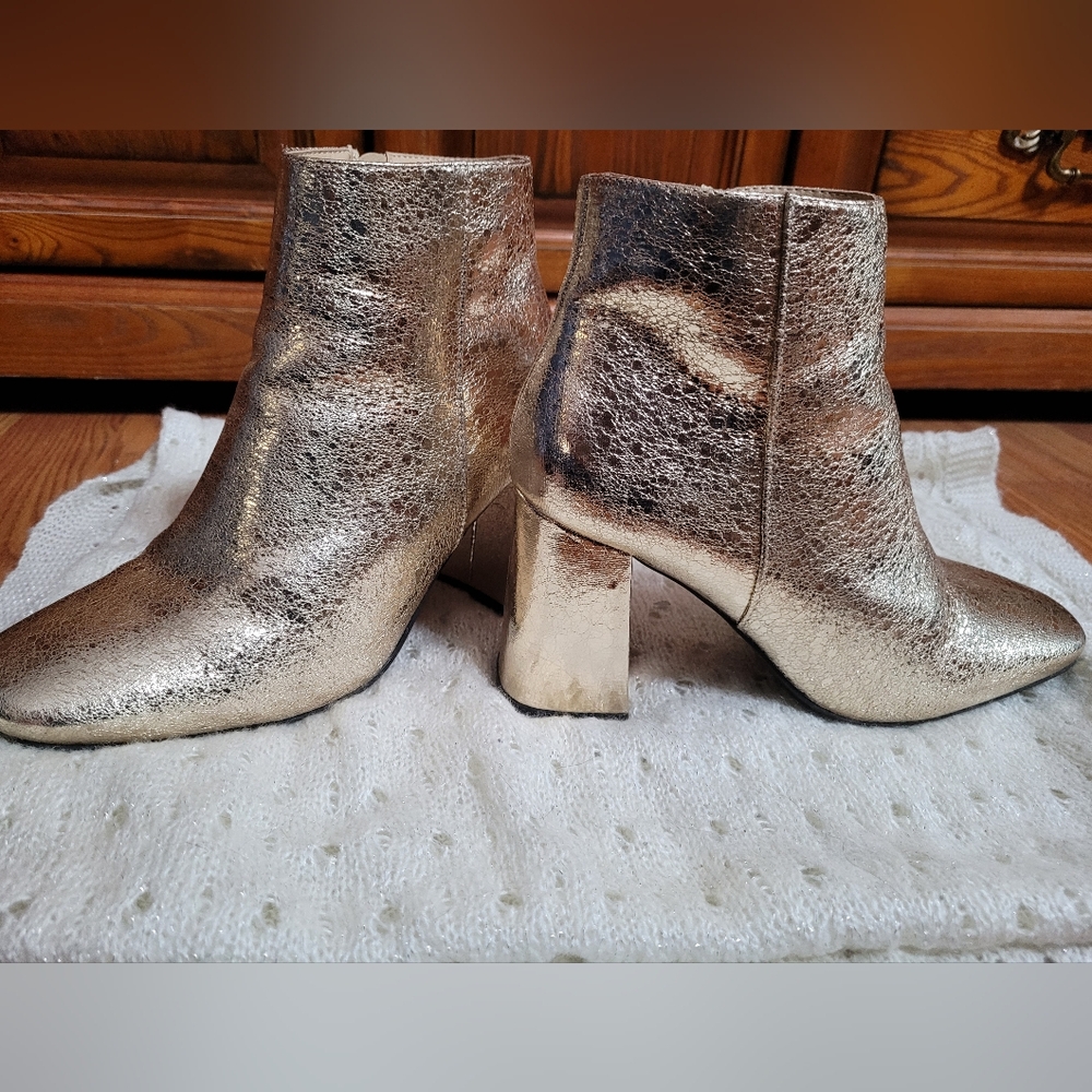 Gold heeled booties